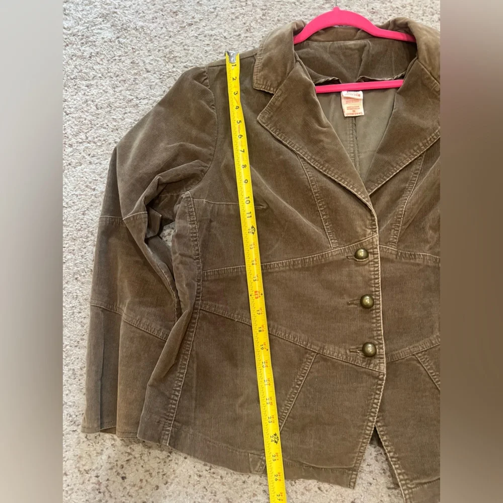 Faded Glory Women Sz 3XL Brown Corduroy Button Blazer Jacket BUSINESS CASUAL